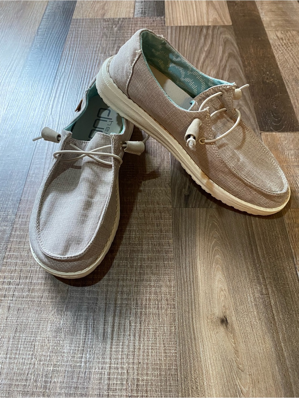 Hey Dude Beige Canvas Slip-On Loafers